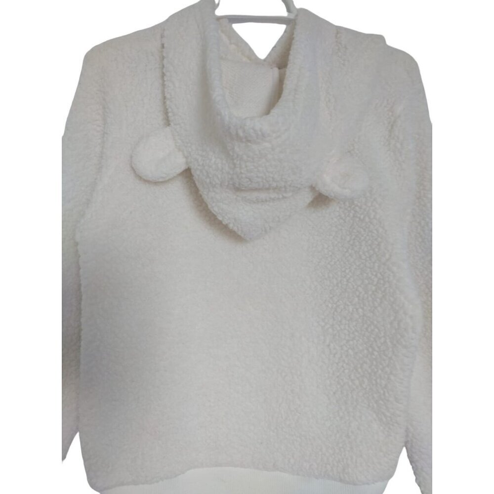 Wondershop Women's White Sherpa Fleece Hooded Sweatshirt with Bear Ears, Size S - Picture 3 of 9